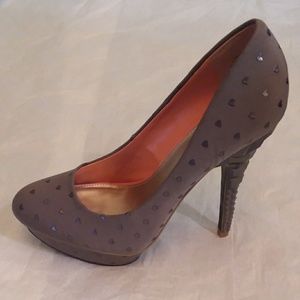 New Rachel Roy Heart Print 5" Stiletto Sz 8M